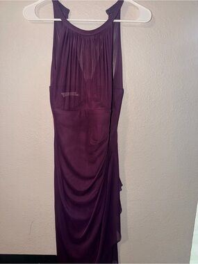 David’s Bridal Women’s Plum Sleeveless Draped Evening Dress
